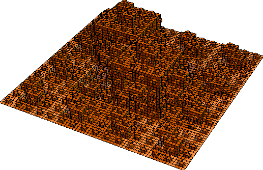 Koch quadratic surface type 2, iteration 3