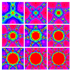 Newton's method array colored by convergence