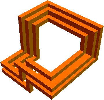 22-cube figure, sliced