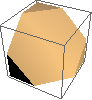 half cube, showing hexagon