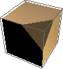 cube with corner cut off, showing triangle